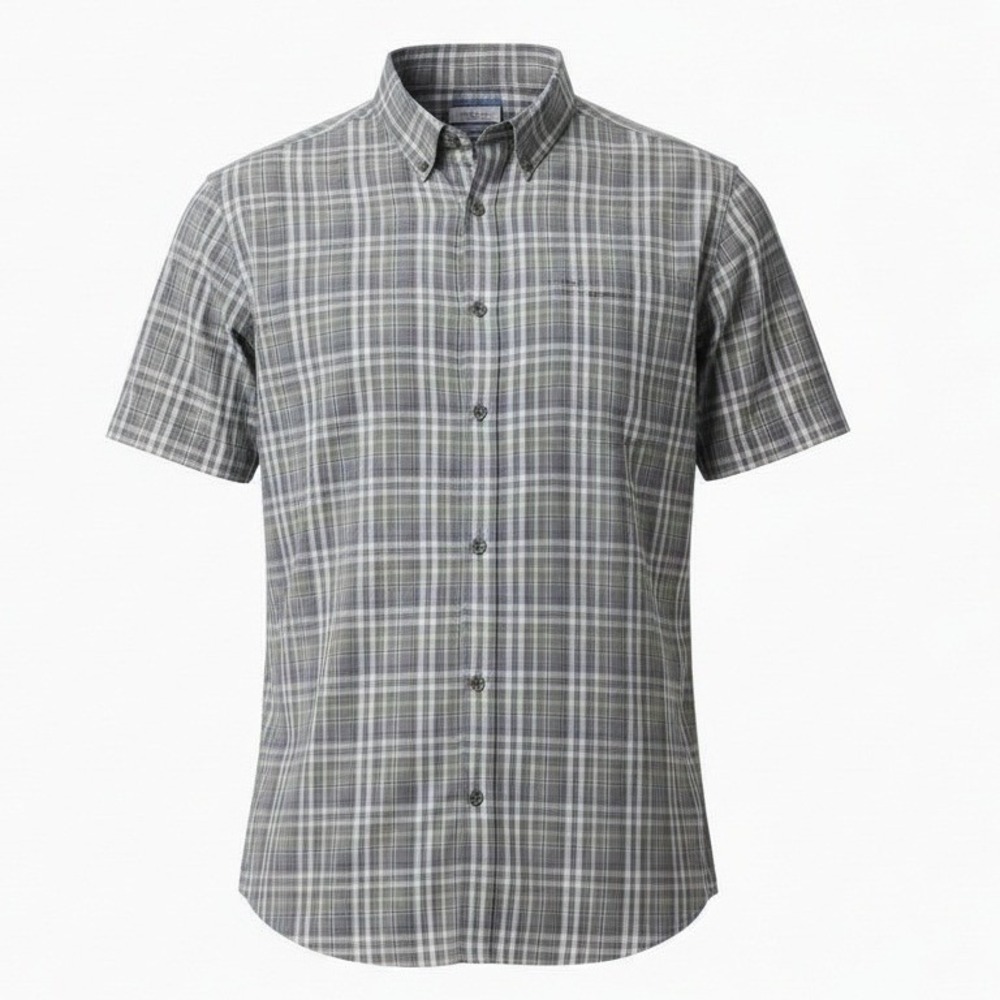 Outdoor Guard Mens Plaid Short Sleeve‎ Button Up Shirt Classic Casual 2X Outdoor